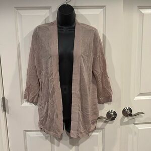2 (large) side ruched Rita cardigan by Chicos in feather tan - NWT